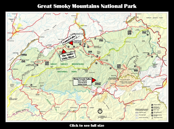 Map GSMNP Waterfalls